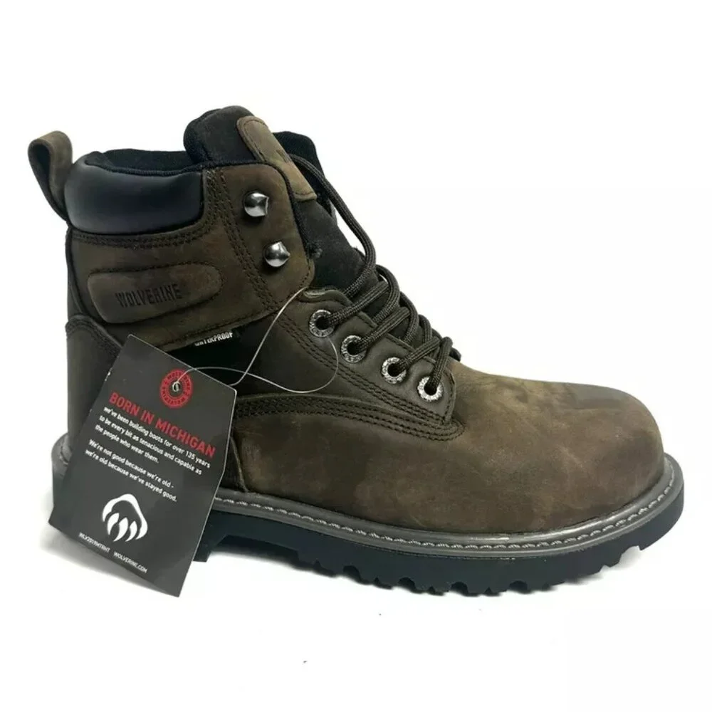 Wolverine Men's FloorHand Waterproof Steel Toe Boots Brown Size 8 M